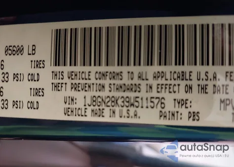 2009 Jeep Liberty Sport z USA, uszkodzony, nr VIN 1J8GN28K39W511576